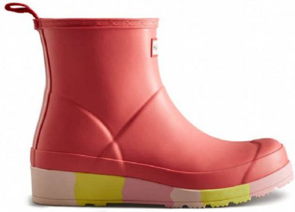 Hunter Regenlaarzen Womens Play Short Stripe Sole Wellington Boots Roze