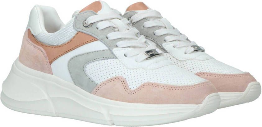 Mexx Jilou suède sneakers wit/roze
