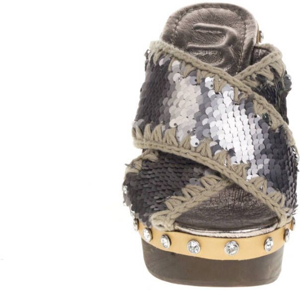 Mou Slipper zilver glitter