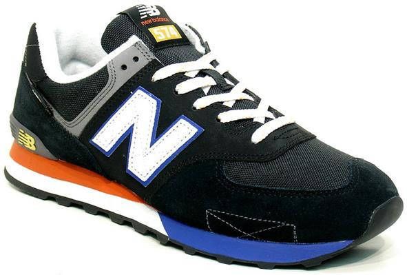 New Balance 574 sneakers zwart/blauw/rood