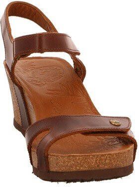 Panama Jack Julia Clay B1 sandalen met sleehak cognac