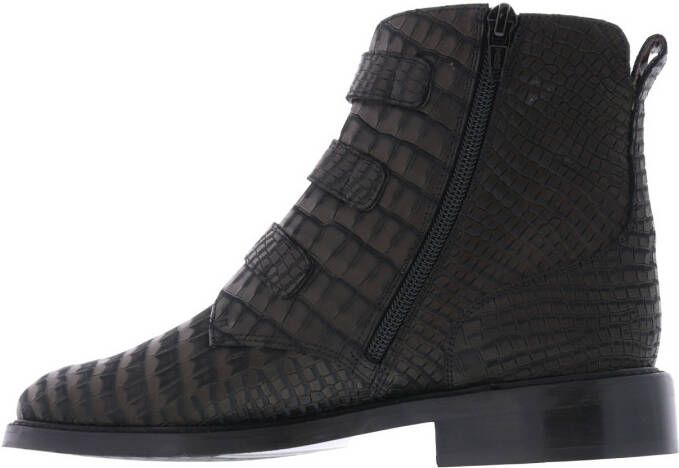Pertini Croco Buckle Boots , Zwart, Dames