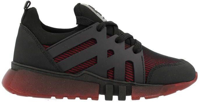 Red Rag 13557 suède sneakers zwart/rood