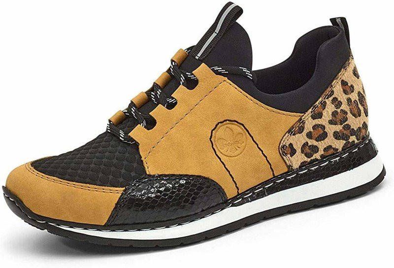 Rieker Slip on sneakers met luipaard applicatie