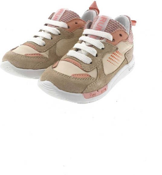 Shoesme RF22S005 B leren sneakers beige/roze
