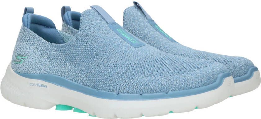 Skechers GoWalk 6 Glimmering instappers blauw