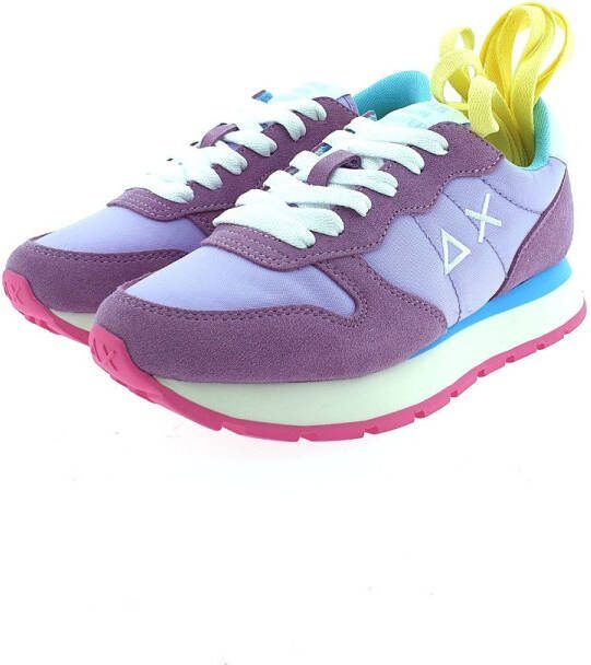 SUN68 Ally Solid Nylon Sneaker Dames Blauw/Multi/Paars