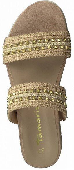 Tamaris Slippers LOCUST gegarneerd met goudkleurige studs