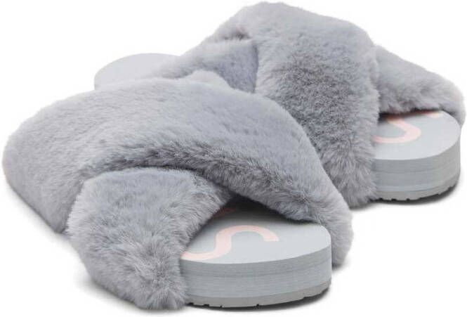 TOMS Pantoffel 10016798 susie eva mid grey faux fur