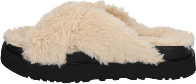 ugg Australia Fuzz sugar cross slide natural/black