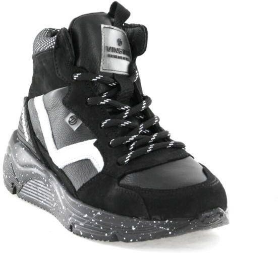 VINGINO Celso Mid sneakers zwart Leer