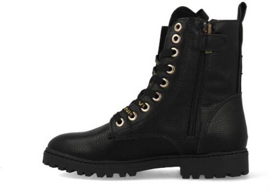 VINGINO Eva High veterboots zwart Imitatieleer