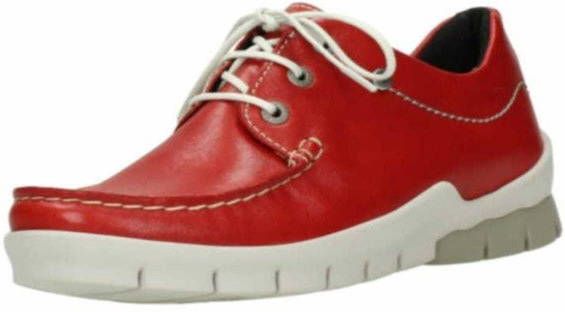 Lage Sneakers Wolky 01750 Natalia 70570 rood leer