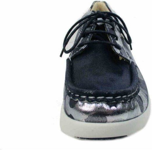 Wolky Nette schoenen 05901 One 14870 blue-summer metallic stretch nubuck