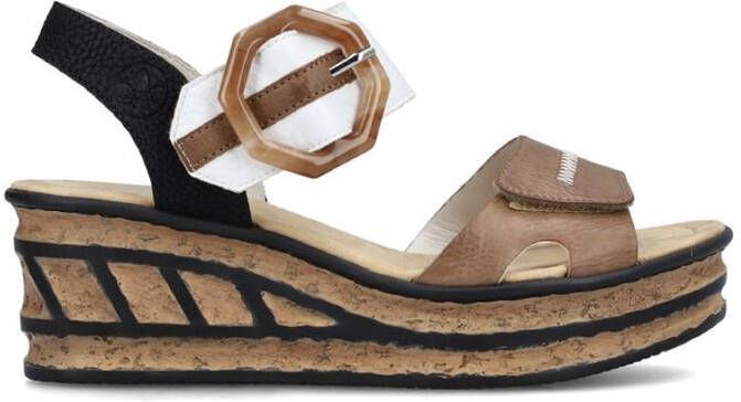 Dames Schoenen voor voor Hakken voor Sandalen met sleehak Sandaaltjes In Moderne Vlecht-look Rieker Nu 21% Korting 