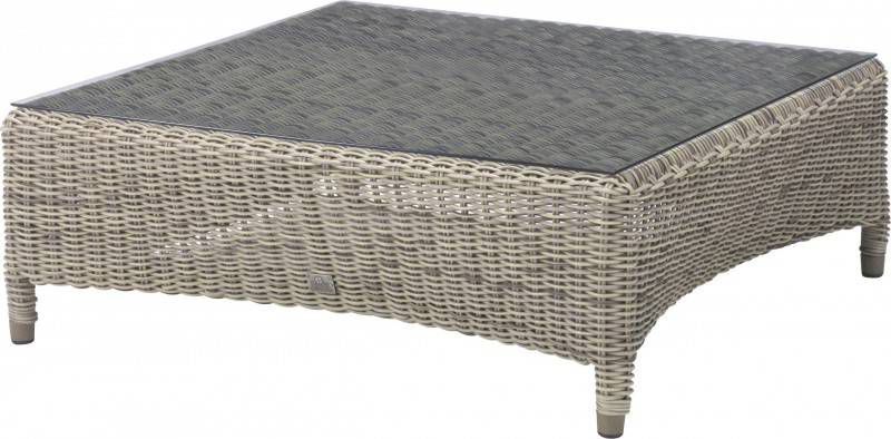 4 Seasons Outdoor Valentine salontafel 100 x 100 cm. +glas Pure