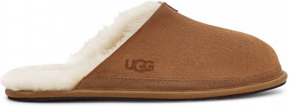 Ugg Hyde shearling lined suede slippers , Bruin, Heren