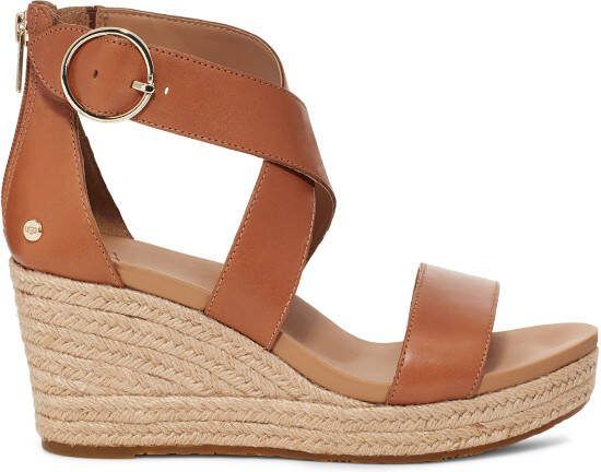 Ugg Hylda Sandales voor Dames in Tan Leather,, Leder