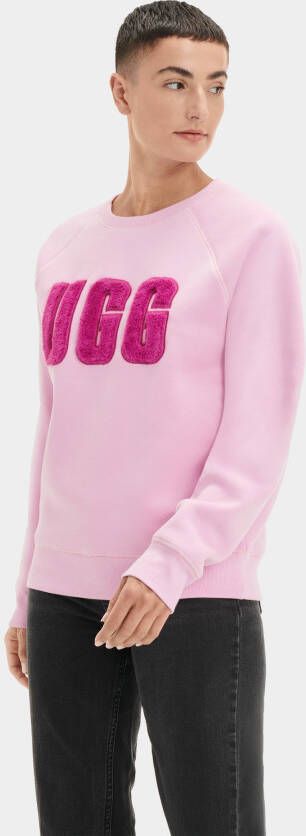 Ugg Madeline Fuzzy Logo Crewneck voor Dames in Rose Quartz/Wild Violet