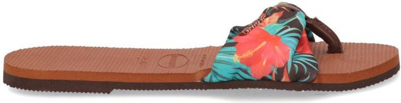 Havaianas You Saint Tropez teenslippers met bloemenprint roest