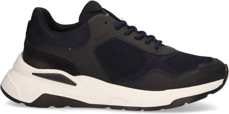 Nubikk Dusk Marine sneaker met nubuck en leren details