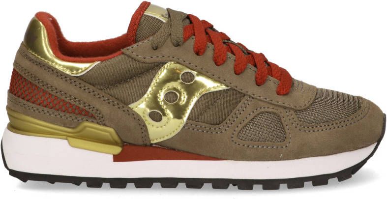 Saucony Shadow sneakers in suede , Groen, Dames