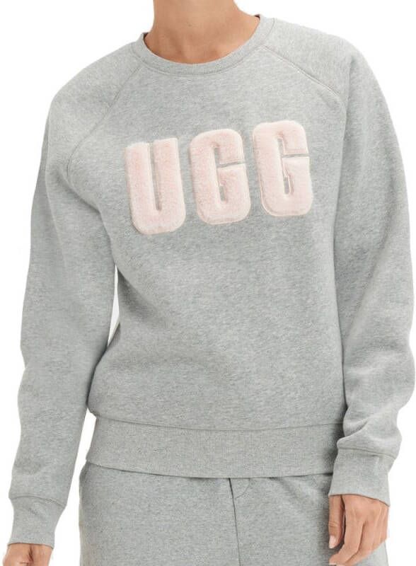 Ugg Madeline Fuzzy Logo Crewneck Grey Heather Sonora Truien vesten
