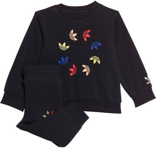 Adidas Adicolor Bold Crew Suit Baby Tracksuits Black Katoen Fleece