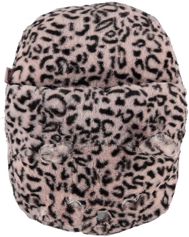 Apollo voetenwarmer met luipaardprint lichtroze/zwart