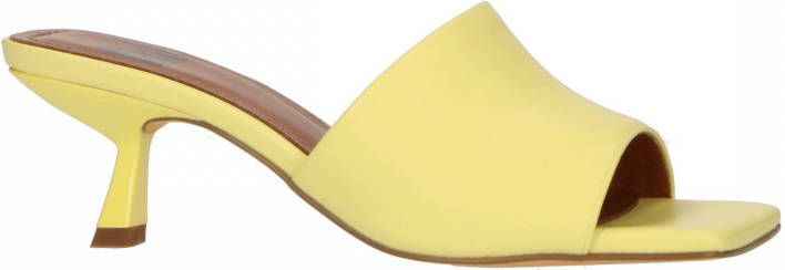 Moschino Leer Muiltjes Met Klittenband in het Metallic Dames Schoenen voor voor Hakken voor Muiltjes