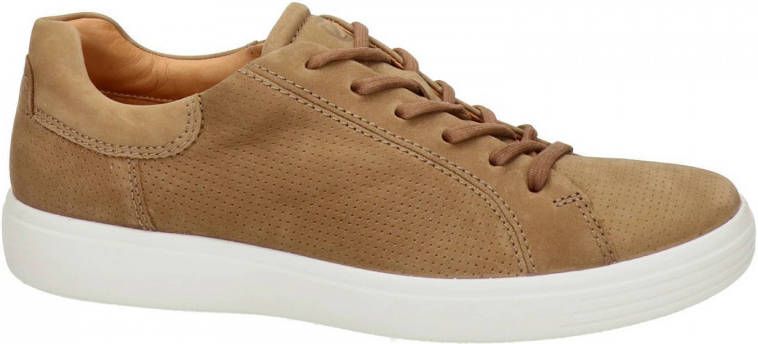 Ecco Soft 7 nubuck veterschoenen camel
