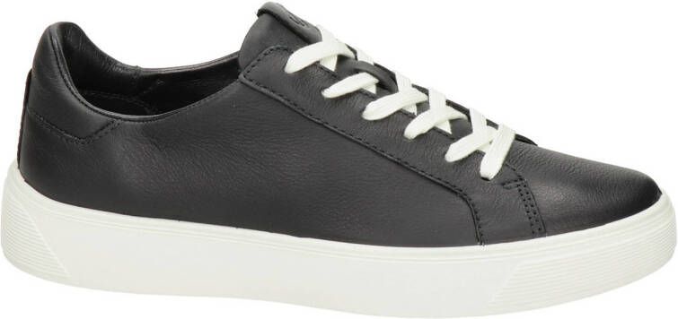 Ecco Street Tray comfort leren veterschoenen zwart