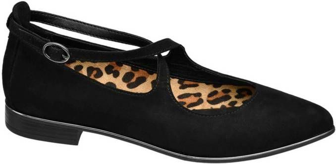 Zwarte ballerina panterprint Graceland maat 37