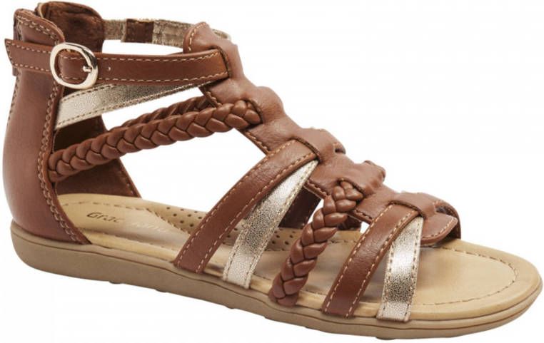 Graceland sandalen bruin/goud