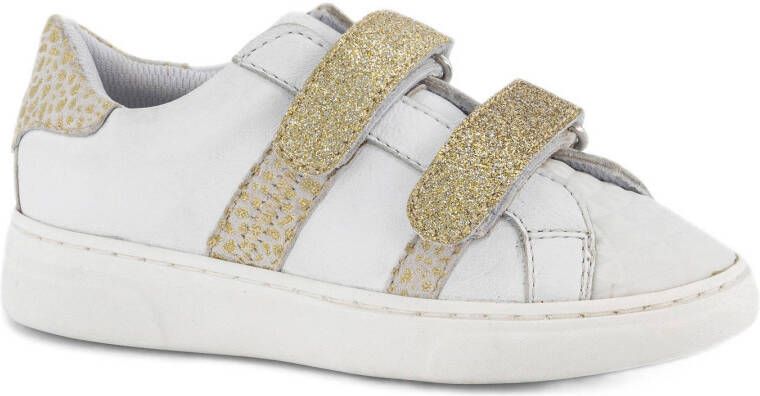 Limelight girl leren sneakers met glitters wit/goud