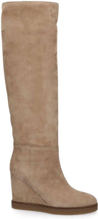 Manfield Black Label hoge suède laarzen beige