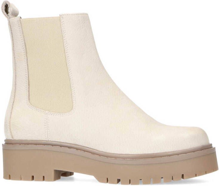 Manfield leren chelsea boots off white