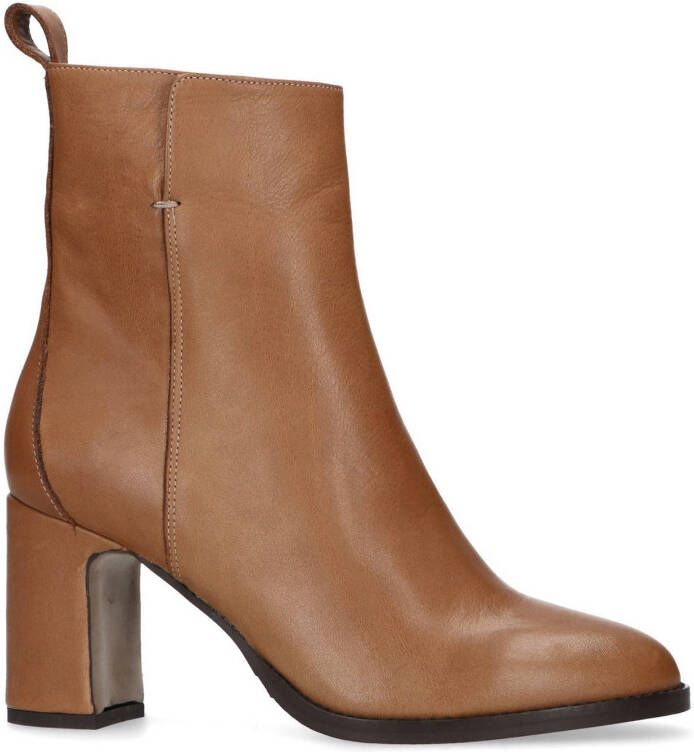 Manfield leren enkellaarzen bruin