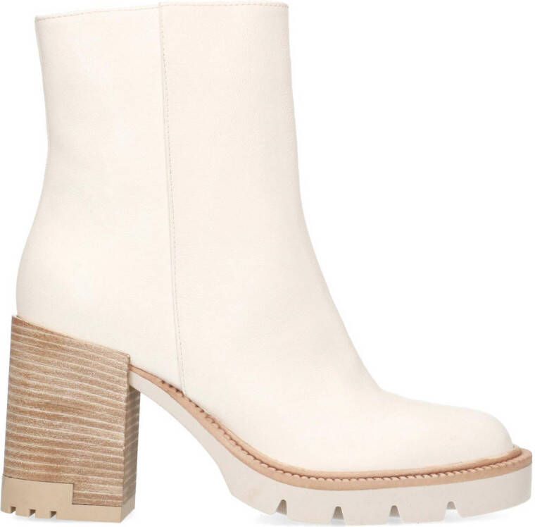Manfield leren enkellaarzen off white