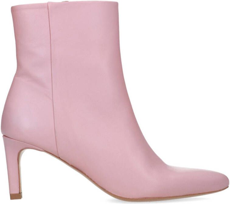 Manfield leren enkellaarzen roze