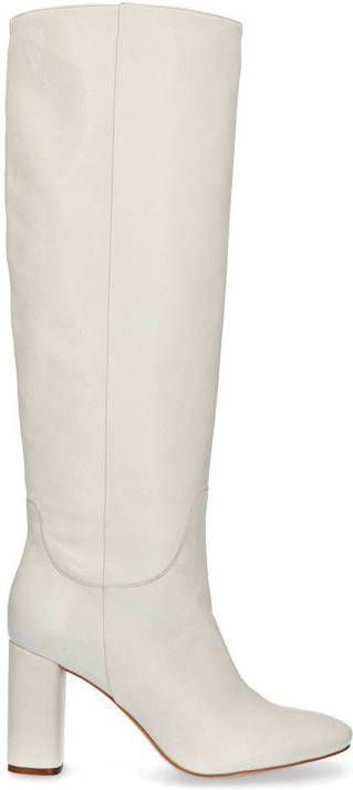 Manfield leren laarzen wit