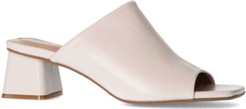 Manfield leren muiltjes beige