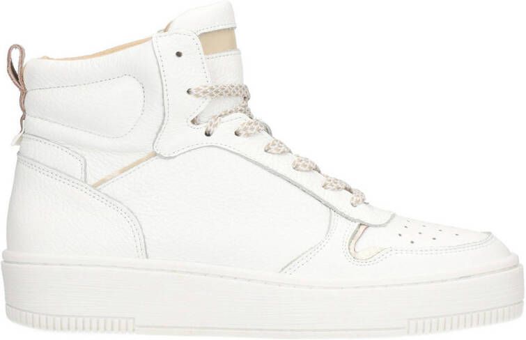 Manfield leren sneakers wit