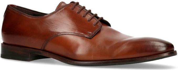 Manfield leren veterschoenen cognac