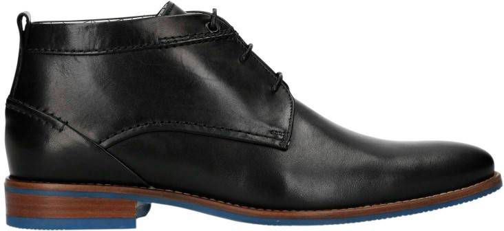 Manfield leren veterschoenen zwart