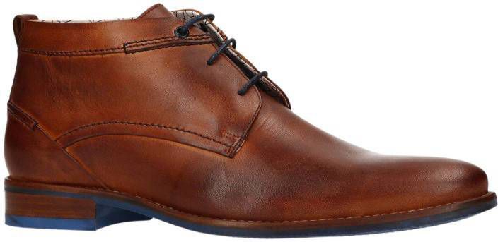 Manfield leren veterschoenen cognac