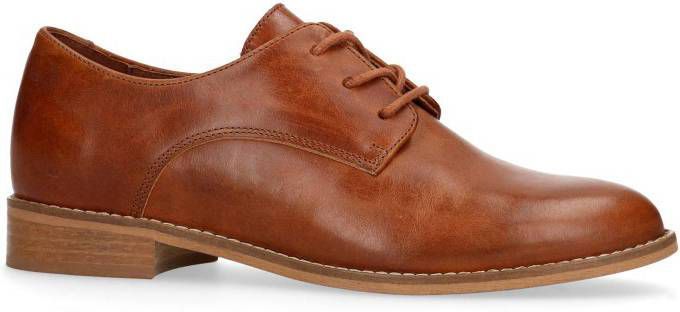 Manfield leren veterschoenen cognac