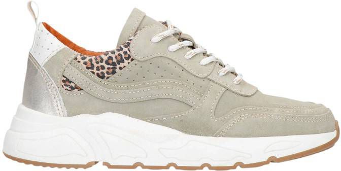 Manfield suÃ¨de dad sneakers lichtgroen