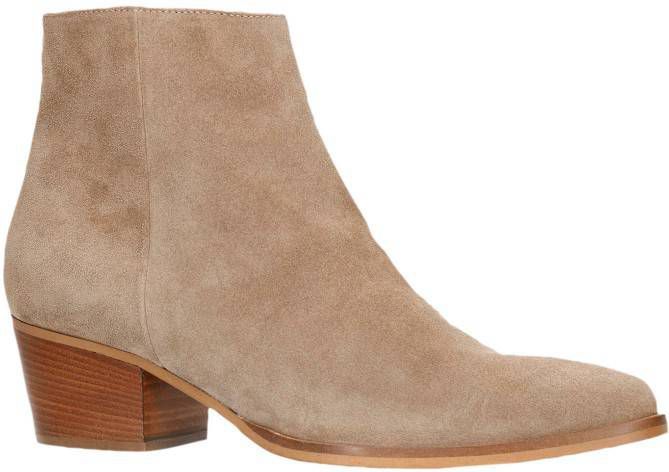 Manfield suède enkellaarzen taupe