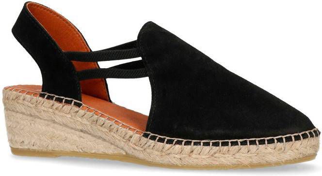 Manfield suède espadrilles zwart